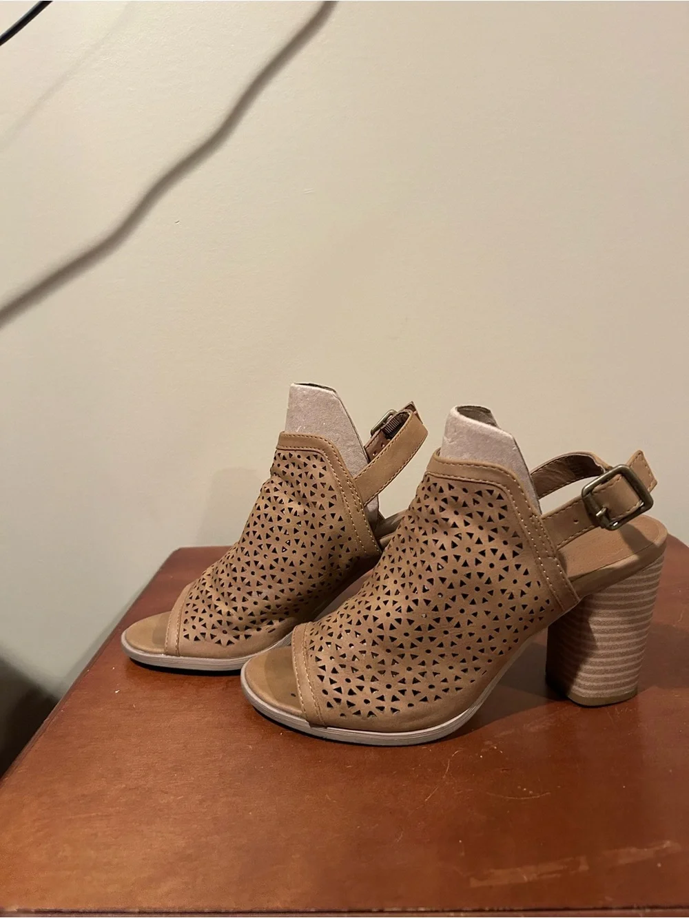 Tan Block Heels